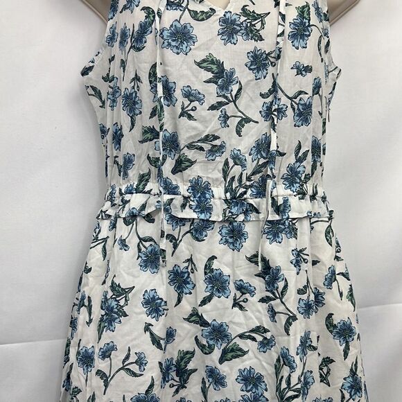J. Crew Factory BY544 Tie front blue and white floral midi dress size 0 NWT - Picture 3 of 16